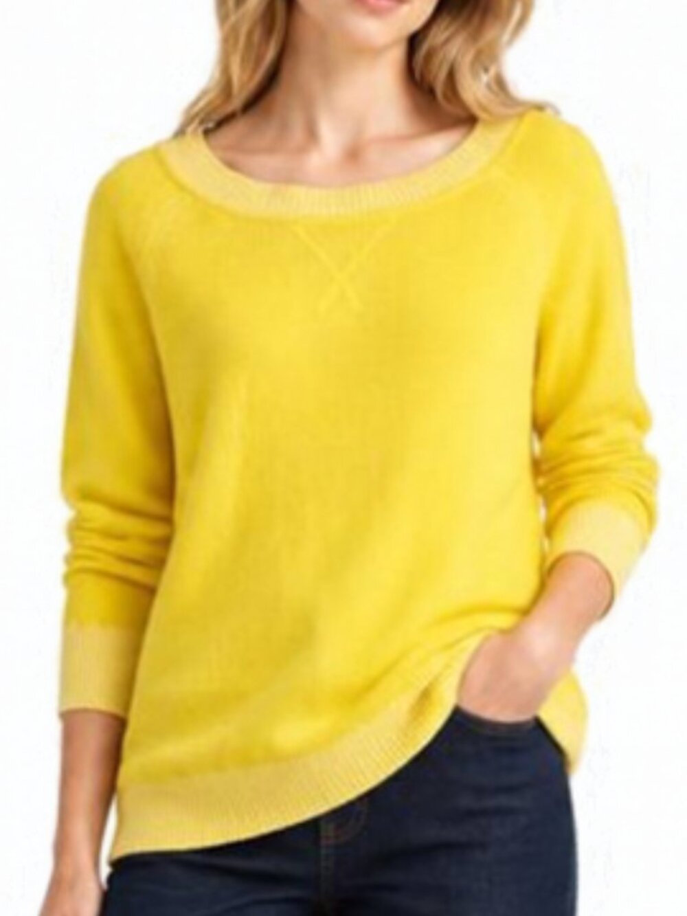 Yellow Fine Knit Wool mix Sweater L-XL